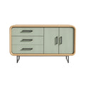 Mueble de Almacenamiento Moderno con Acabado en Verde y Estructura de Madera